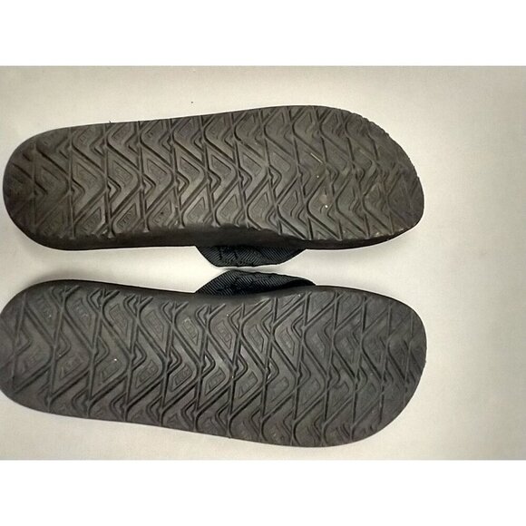 REEF ~ Black Design - Squishy Comfort Flip Flops / No Slip Sandals sz 9 - Picture 4 of 4